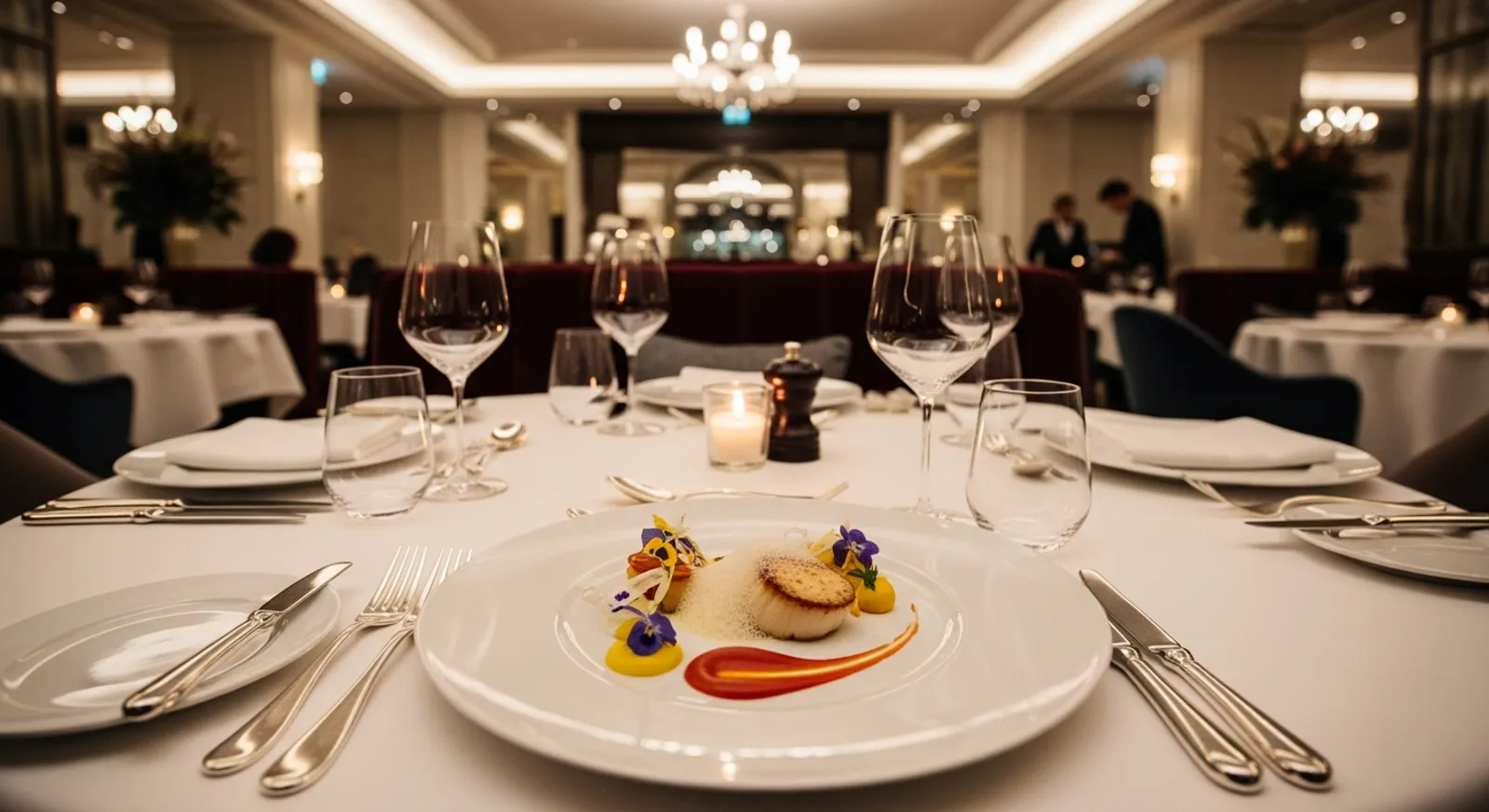 Imagen de un restaurante con mesas y sillas